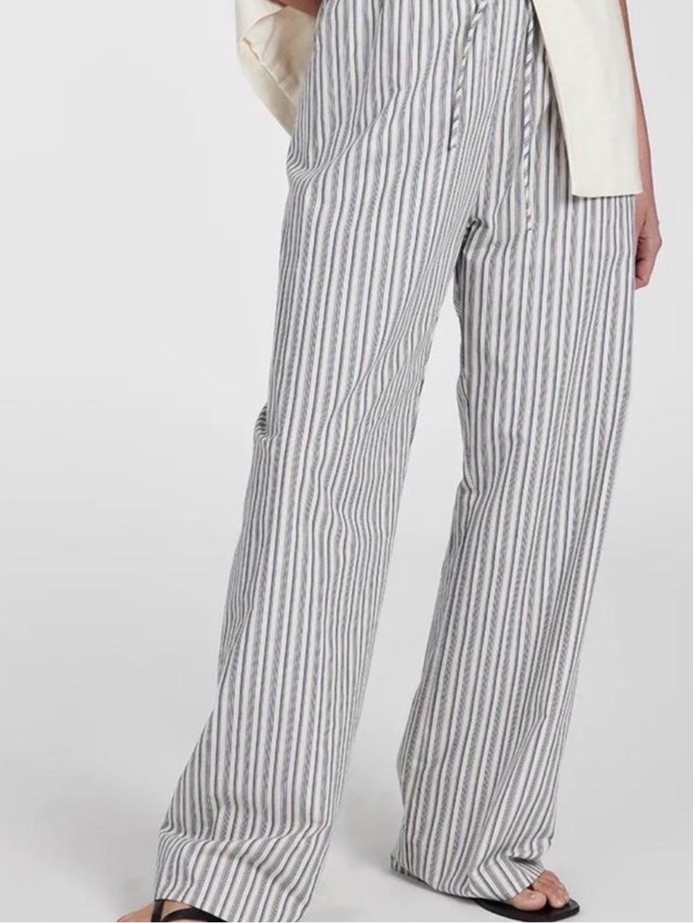NWT DISSH Ezra white and blue striped linen pants